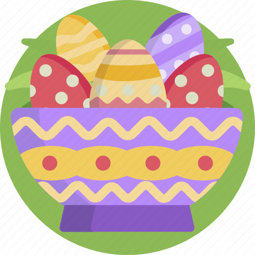 Decorative, colorful, easter, holiday, eggs, basket icon - Download on Iconfinder