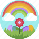 colorful, nature, easter, flower, eggs, rainbow