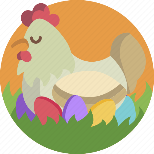 Chicken, animal, colorful, easter, eggs, cute icon - Download on Iconfinder