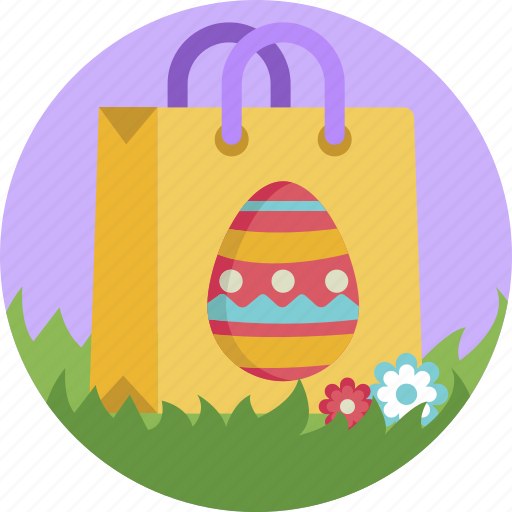 Flowers, egg, nature, gift, bag, easter icon - Download on Iconfinder