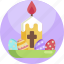 traditional, flame, candle, easter, light, eggs 