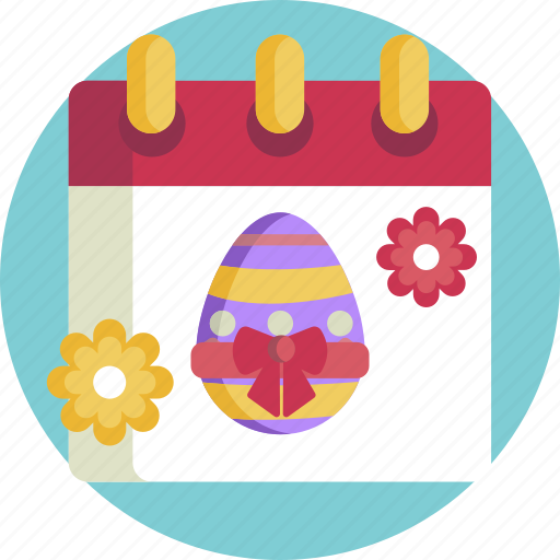 Colorful, easter, flower, calendar, egg icon - Download on Iconfinder