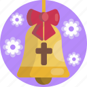 decoration, flower, easter, bow, church, bell 