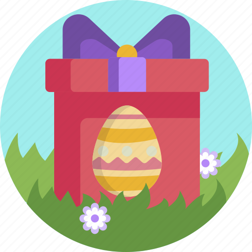 Gift, egg, colorful, nature, easter, bow icon - Download on Iconfinder
