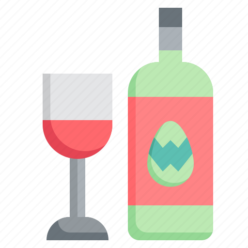 Wine, bottle, drink, easter, alcohol, egg icon - Download on Iconfinder