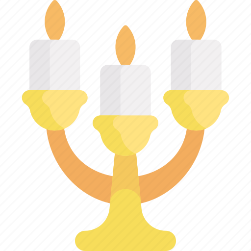 Candelier, candle, light, cadelabra, decoration, candlestick, flame icon - Download on Iconfinder