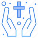 cross, sign, care, hands, christian, easter