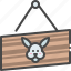bunny, hanging, sign, rabbit, easter 