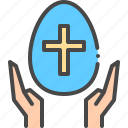 egg, easter, hands, holding, cross, hold