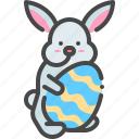 rabbit, hold, easter, holding, egg, bunny