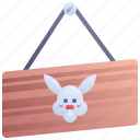 bunny, hanging, sign, rabbit, easter, holiday, sunday