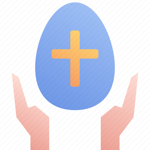 Egg, easter, hands, holding, cross, hold, holiday icon - Download on Iconfinder