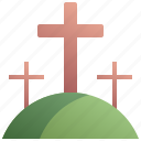 graveyard, grave, cross, cemetery, death, holiday, sunday, easter, decoration