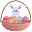 rabbit, basket, easter, day, eggs, bunny, holiday, sunday, decoration
