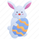 rabbit, hold, easter, holding, egg, bunny, holiday, sunday, decoration