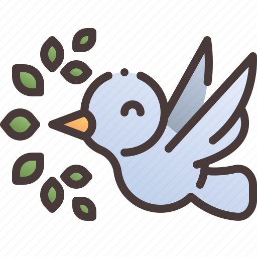 Bird, peace, fly, leaf, leaves icon - Download on Iconfinder