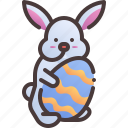 rabbit, hold, easter, holding, egg, bunny