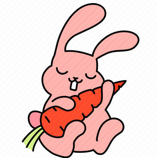 Bunny, carrot, easter, food, love, rabbit, vegetarian icon - Download on Iconfinder