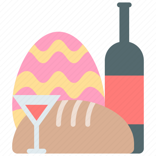 Food, easter, egg, wine, bread, celebration icon - Download on Iconfinder
