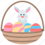 rabbit, basket, easter, day, eggs, bunny 