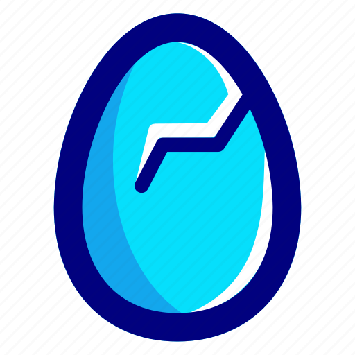 Blue, broken, easter, easteregg, egg, food, shell icon - Download on Iconfinder