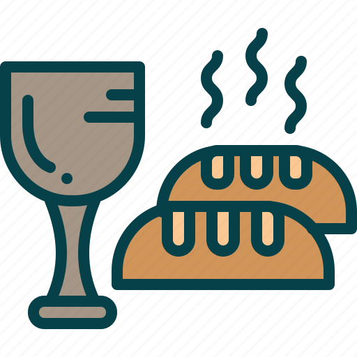 Bread, easter, tumbler, wine icon - Download on Iconfinder