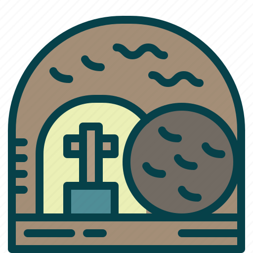 Cave, cross, easter, tomb icon - Download on Iconfinder