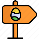 signpost, easter, road sign, egg, board, easter egg