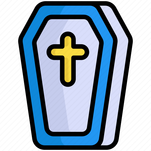 Coffin, ghost, creepy, cross, tombstone, horror icon - Download on Iconfinder