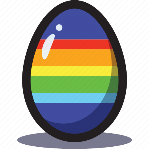Easter, egg, decorate, painted, striped, decoration, holiday icon - Download on Iconfinder