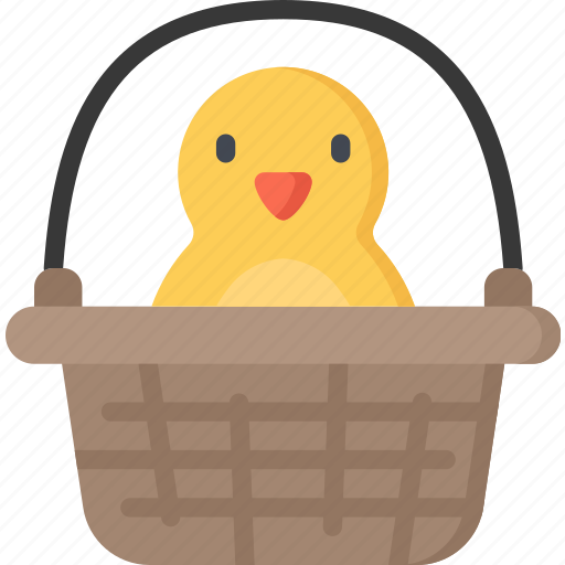 Basket, chick, chicken, christianity, easter, holidays, in icon - Download on Iconfinder
