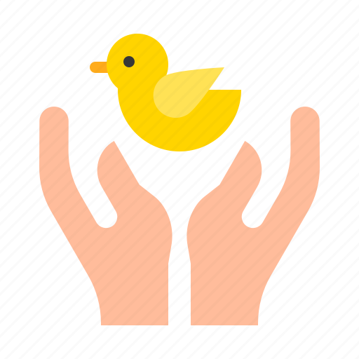 Bird, chick, easter, hand, release icon - Download on Iconfinder