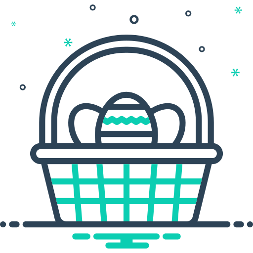 Easter basket, easter, basket, paschal basket, gift, egg, christian icon - Download on Iconfinder