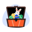 easter hunt, container, toys, playthings, casket 