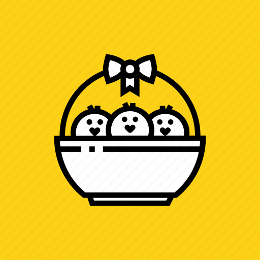 Basket, bow, chicken, chickling, easter, gift, ribbon icon - Download on Iconfinder