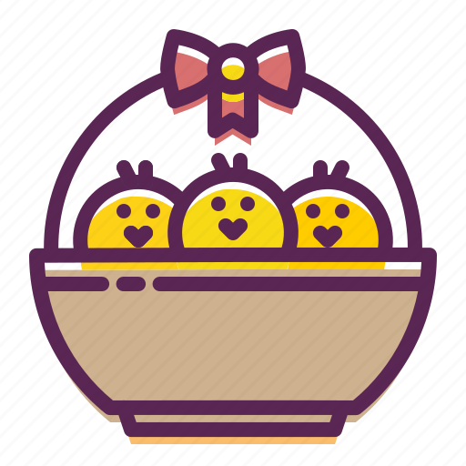 Basket, bow, chicken, chickling, easter, gift, ribbon icon - Download on Iconfinder
