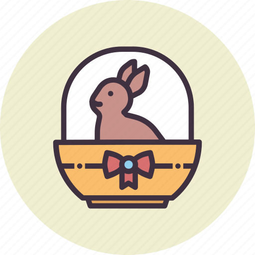 Basket, bow, bunny, easter, gift, rabbit, ribbon icon - Download on Iconfinder