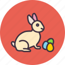 bunny, easter, eggs, paschal, play, rabbit