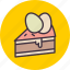cake, dessert, easter, egg, paschal, slice, hygge 