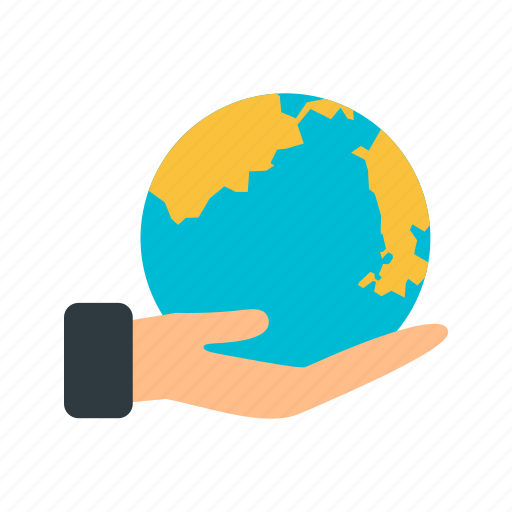 Earth on hand, globe, world icon - Download on Iconfinder