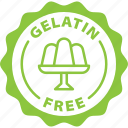 gelatin free, label, green, jelly free, stamp 