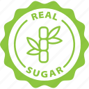 real sugar, green, stamp, label 