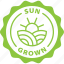 green, label, sun grown, sunny, sun, grown, farm food 