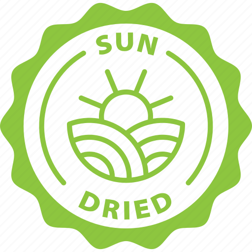 Green, label, sun dried, sunny, sun, dried, farm icon - Download on Iconfinder