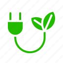 eco, electric, energy, recycle, leaves, plug