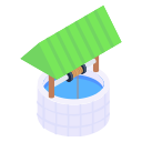 water reservoir, water well, well, stone well, rural well