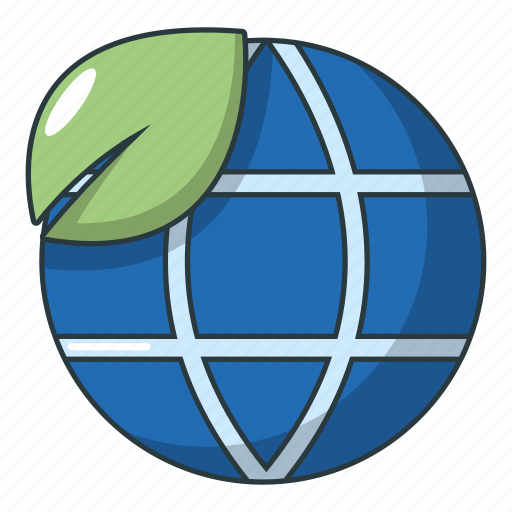 Cartoon, earth, ecology, globe, green, leaf, planet icon - Download on Iconfinder