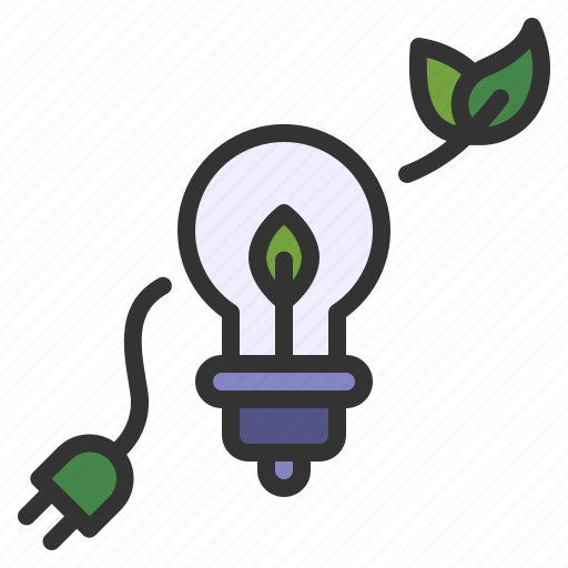 Enviromental, eco, light, save, energy, green, leaf icon - Download on Iconfinder