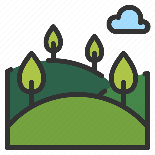 Tree, forest, nature, landscape, clouds, woods icon - Download on Iconfinder