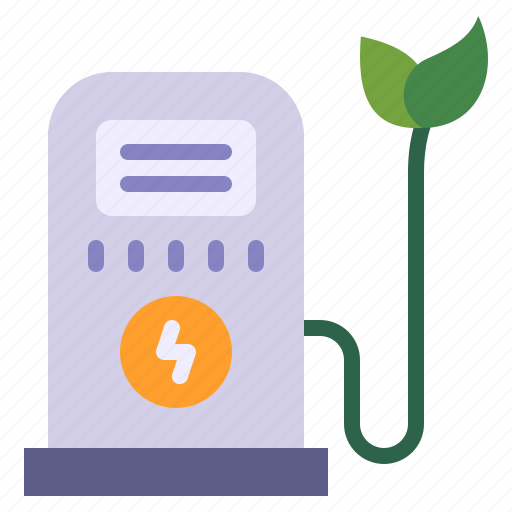 Electric, charge, station, leaf, car, energy, ecology and environment icon - Download on Iconfinder